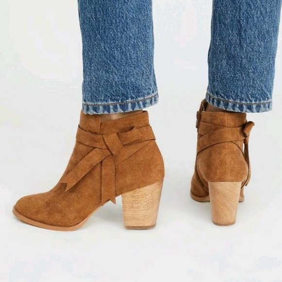 New Free People x Faryl Robin Alameda Ankle Boot Tan Sz 8 - Picture 2 of 2